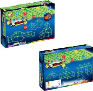 Duże Klocki Konstrukcyjne Namiot Słomki Rurki Zestaw Do Budowania Bazy 128e 6