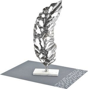 Figurka ozdobna liść srebrny IR0178 4