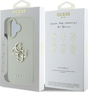 Guess Grained Big 4G Logo Small Classic Logo case for iPhone 16 green 8