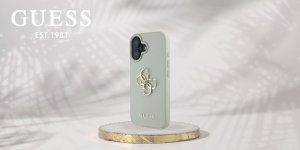 Guess Grained Big 4G Logo Small Classic Logo case for iPhone 16 green 9