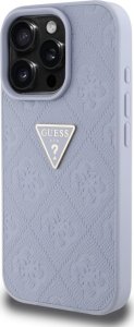Guess Hot Stamp 4G Pattern Triangle Metal Logo Case for iPhone 16 Pro Purple 2