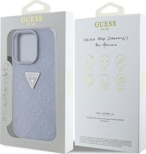 Guess Hot Stamp 4G Pattern Triangle Metal Logo Case for iPhone 16 Pro Purple 8