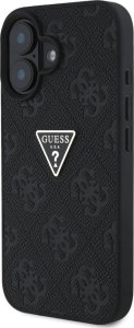 Guess Hot Stamp 4G Pattern Triangle Metal Logo case for iPhone 16 black 2