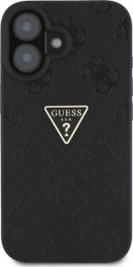 Guess Hot Stamp 4G Pattern Triangle Metal Logo case for iPhone 16 black 3