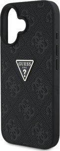 Guess Hot Stamp 4G Pattern Triangle Metal Logo case for iPhone 16 black 6