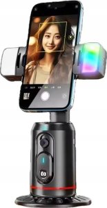 Obrotowy Statyw na telefon z kamerą AI + 2 lampki LED 2