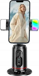 Obrotowy Statyw na telefon z kamerą AI + 2 lampki LED 3