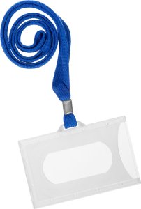 Identyfikator na kartę twardy holder typ K niebieska smycz plastik 59x92mm 2