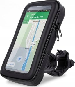 Uchwyt Rowerowy na Telefon Kierownicę Wodoszczelny Czarny Etui do 6 cali 6