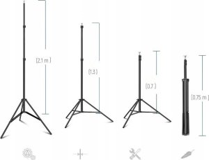ZESTAW Atelier Uchwyt DO TEŁ TŁA 3x2,1 m STATYW BELKA 8x KLIPS Torba NEEWER NK-ST0204 10