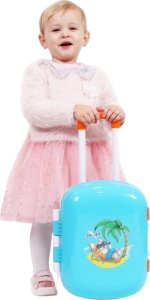 Walizka Dla Dzieci Zamykana Na Kółkach Wakacyjna Grafika Wygodna Rączka 4