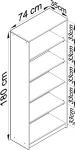 Bestseller Regał R006 Olcha 180x74x35 cm 3