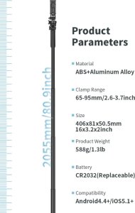 Selfie Stick + Statyw do telefonu 2w1 z pilotem 205 cm 2
