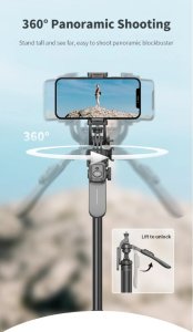 Selfie Stick + Statyw do telefonu 2w1 z pilotem 205 cm 8