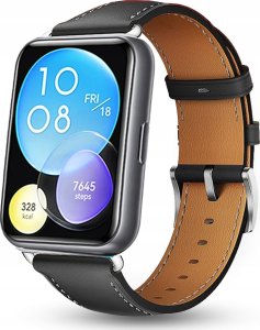 PASEK SKÓRZANY DO HUAWEI WATCH FIT 2 | SKÓRA KOLOR CZARNY - JAKOŚĆ PREMIUM 1