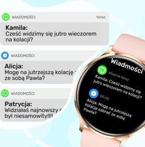 SMARTWATCH DAMSKI ZEGAREK MENU PL ROZMOWY CIŚNIENIE PULS CZARNY SMART WATCH 13