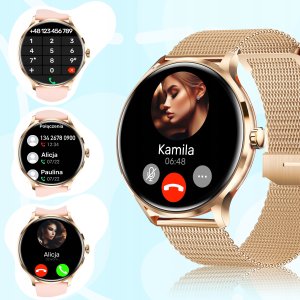 SMARTWATCH DAMSKI ZEGAREK MENU PL ROZMOWY CIŚNIENIE PULS CZARNY SMART WATCH 6