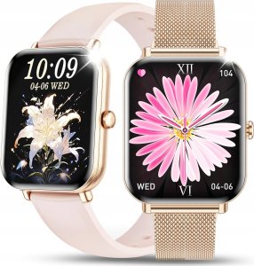 SMARTWATCH DAMSKI ZEGAREK PL MENU POWIADOMIENIA ROZMOWY SMART WATCH 2 PASKI 2