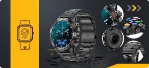 SMARTWATCH ZEGAREK MĘSKI MENU PL ROZMOWY SMART WATCH WODOODPORNY + GRATIS 6