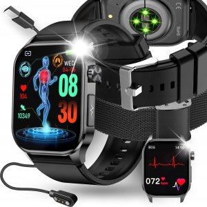 SMARTWATCH Z POMIAREM CUKRU EKG CIŚNIENIE TEMPERATURA HRV BMI DLA SENIORA 1