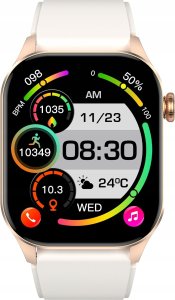 SMARTWATCH DAMSKI ZEGAREK POLSKIE MENU POMIAR CUKRU CIŚNIENIE PULS ROZMOWY 3