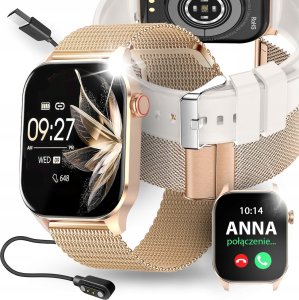 SMARTWATCH DAMSKI ZEGAREK POMIAR GLUKOZY CIŚNIENIE MENU PL ROZMOWY 2 PASKI 1