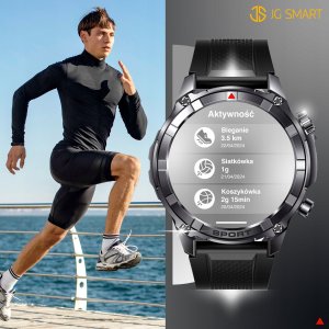 SMARTWATCH MĘSKI ZEGAREK CZARNY ROZMOWY ZDROWIE SPORT AMOLED 500mAh MENU PL 12