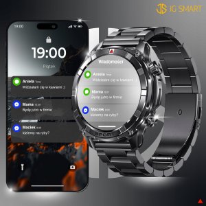 SMARTWATCH MĘSKI ZEGAREK CZARNY ROZMOWY ZDROWIE SPORT AMOLED 500mAh MENU PL 5