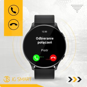 SMARTWATCH ZEGAREK DAMSKI MENU PL ROZMOWY POWIADOMIENIA SMART WATCH CZARNY 15