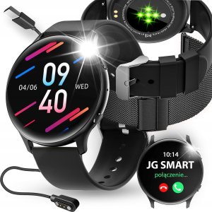 SMARTWATCH ZEGAREK DAMSKI MENU PL ROZMOWY POWIADOMIENIA SMART WATCH CZARNY 2