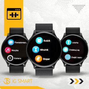 SMARTWATCH ZEGAREK DAMSKI MENU PL ROZMOWY POWIADOMIENIA SMART WATCH CZARNY 4