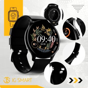 SMARTWATCH ZEGAREK DAMSKI MENU PL ROZMOWY POWIADOMIENIA SMART WATCH CZARNY 8