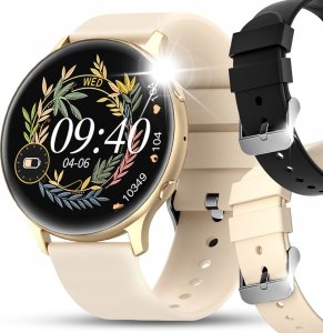 SMARTWATCH ZEGAREK DAMSKI MENU PL ROZMOWY POWIADOMIENIA SMART WATCH ZŁOTY 1