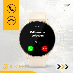 SMARTWATCH ZEGAREK DAMSKI MENU PL ROZMOWY POWIADOMIENIA SMART WATCH ZŁOTY 15