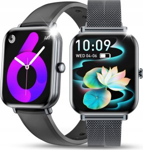 SMARTWATCH ZEGAREK DAMSKI POLSKIE MENU CIŚNIENIE ROZMOWY PULS SPORT 2paski 2