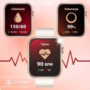 SMARTWATCH DAMSKI ZEGAREK ROZMOWY SMS SPORT ZDROWIE ZLOTY MENU PL + 4 PASKI 13