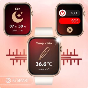 SMARTWATCH DAMSKI ZEGAREK ROZMOWY SMS SPORT ZDROWIE ZLOTY MENU PL + 4 PASKI 14