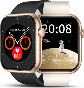 SMARTWATCH DAMSKI ZEGAREK ROZMOWY SMS SPORT ZDROWIE ZLOTY MENU PL + 4 PASKI 2