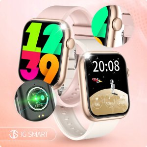 SMARTWATCH DAMSKI ZEGAREK ROZMOWY SMS SPORT ZDROWIE ZLOTY MENU PL + 4 PASKI 7