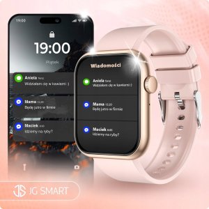SMARTWATCH DAMSKI ZEGAREK ROZMOWY SMS SPORT ZDROWIE ZLOTY MENU PL + 4 PASKI 9
