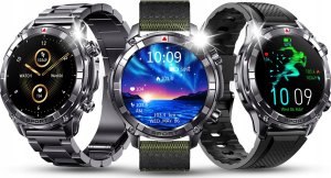 SMARTWATCH MĘSKI ZEGAREK MENU PL ROZMOWY CIŚNIENIE 500mAh AMOLED + 3 paski 3