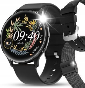 SMARTWATCH ZEGAREK DAMSKI MENU PL ROZMOWY POWIADOMIENIA SMART WATCH CZARNY 1