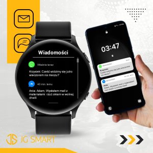 SMARTWATCH ZEGAREK DAMSKI MENU PL ROZMOWY POWIADOMIENIA SMART WATCH CZARNY 14
