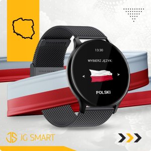 SMARTWATCH ZEGAREK DAMSKI MENU PL ROZMOWY POWIADOMIENIA SMART WATCH CZARNY 6