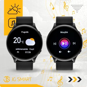 SMARTWATCH ZEGAREK DAMSKI MENU PL ROZMOWY POWIADOMIENIA SMART WATCH CZARNY 9