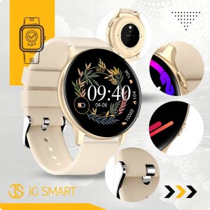 SMARTWATCH ZEGAREK DAMSKI MENU PL ROZMOWY POWIADOMIENIA SMART WATCH ZŁOTY 8