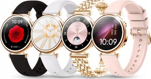 SMARTWATCH DAMSKI ZEGAREK MENU PL ROZMOWY PIĘKNA BRANSOLETA ZŁOTY + 4 PASKI 5