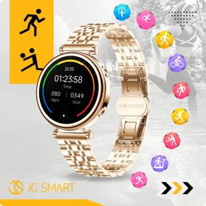 SMARTWATCH DAMSKI ZEGAREK MENU PL ROZMOWY PIĘKNA BRANSOLETA ZŁOTY + 4 PASKI 7