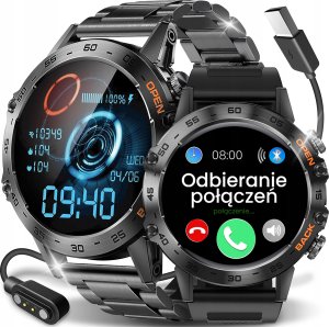 ZEGAREK SMARTWATCH MĘSKI Z CIŚNIENIOMIERZEM ROZMOWY DWA PASKI MENU POLSKIE 16