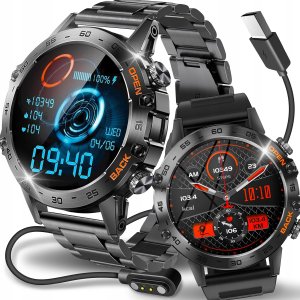 ZEGAREK SMARTWATCH MĘSKI Z CIŚNIENIOMIERZEM ROZMOWY DWA PASKI MENU POLSKIE 2